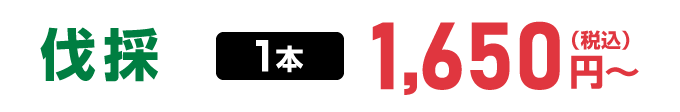 伐採1本：1,650円～（税込）